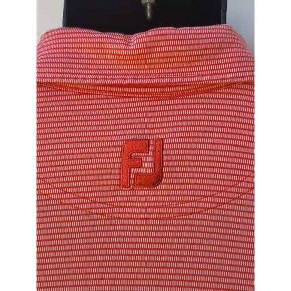 FootJoy Golf‎ Polo Men Sz L Striped Pink Embroidered DCC Athleisure - Picture 5 of 8